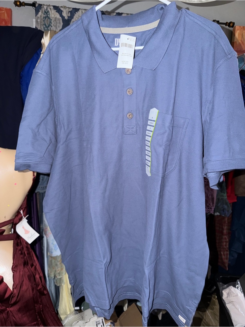 Duluth Trading Co Slate Blue Men’s Polo Shirt - Picture 2 of 3